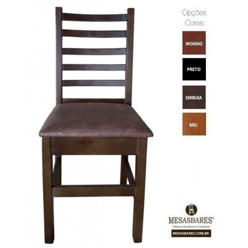 Cadeira Alta Assento Estofado ou Madeira para Bar Cor Embuia- Cod: 1798